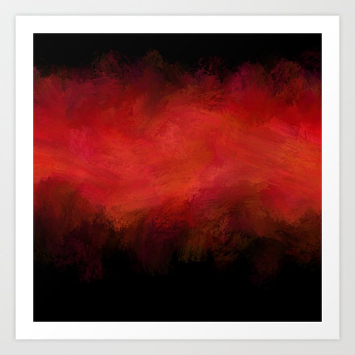 Abstract Red Black Dark Matter Art Print By Katherinefriesen