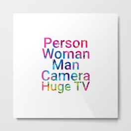 Person Woman Man Camera Huge TV Metal Print | Mentalfocus, Boyfriend, Cute, Cognitivetest, Genius, Strengthofmind, Highiq, Politicalthings, Trump, 2020Election 