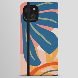 Flower Market Madrid, Abstract Retro Floral Print iPhone Wallet Case