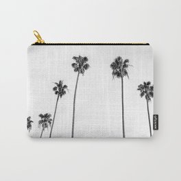 Black + White Palms Carry-All Pouch | Modern, Landscape, Beach, Travel, Horizontal, Photo, California, Boho, Bohemian, Palmtree 