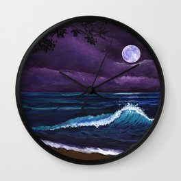 Romantic Kauai Moonlight Wall Clock
