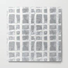 Erased Grid in Grey Metal Print | Ink, Acrylic, Striped, Pattern, Art, Gray, Grey, Geometric, Peaceful, Pretty 