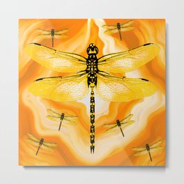 DRAGONFLY IN AGATE GOLDEN Metal Print | Dragonflies, Fall, Insect, Watercolor, Dragonfly, Autumn, Agatedragonfly, Digital, Agate, Oil 