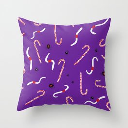 Canes and Worms Throw Pillow
