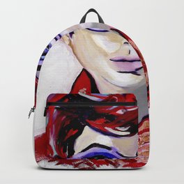 Judy by Varda Levy Backpack | Painting, Popart, Contemporaryart, Comix, Fashion, Oil, Woman, Fineart 