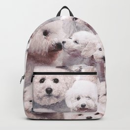 Bichons Backpack | Fluffy, Maltese, Family, Dogs, Animal, Bichon, Cuddling, Chien, Collage, Cute 