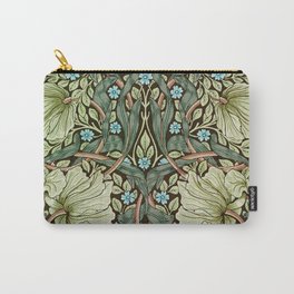 Pimpernel by William Morris Carry-All Pouch | Floral, Williammorris, Wallpaper, Green, Artnouveau, Artsandcrafts, Blue, Flowers, Sidewall, Pattern 