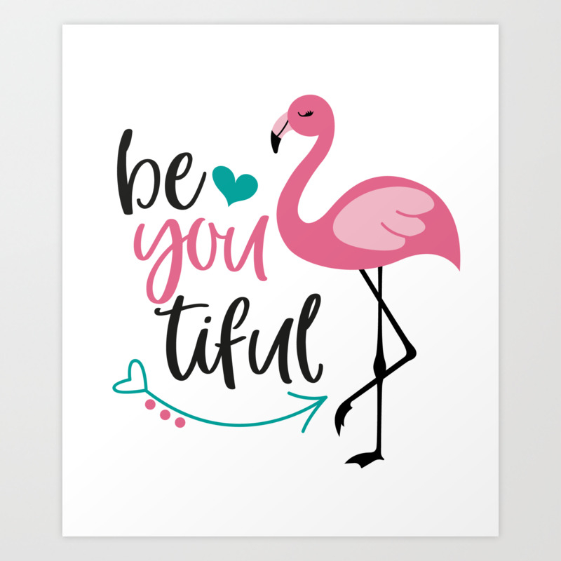 Beautiful Flamingo Cute Pink Flamingo Art Print By Somaart Society6