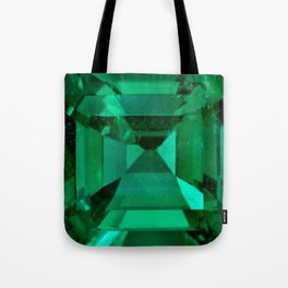 FACETED EMERALD GREEN MAY GEMSTONE Tote Bag