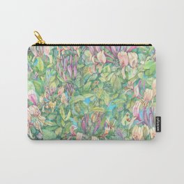 Lonicera Sempervirens Carry-All Pouch | Pattern, Colored Pencil, Floral, Flowers, Drawing, Botanical, Plants 