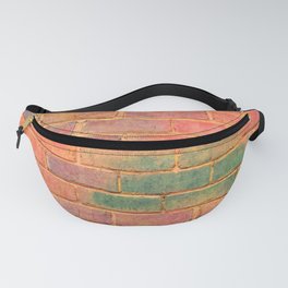 orange distressed painted brick wall ambient decor rustic brick effect Fanny Pack