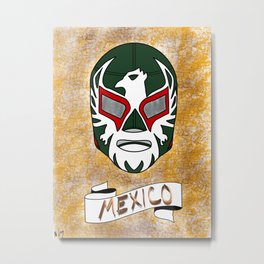 Mexican Luchador Mask Metal Print | Red, Hispanicheritage, Mexicanwrestling, Mask, Luchalibre, Drawing, Luchadores, Luchador, Art, White 