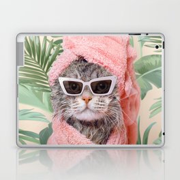 BEVERLY HILLS CAT Laptop & iPad Skin | Fun, Pets, Spa, Curated, Animal, Texture, Green, Leaves, Botanical, Beverlyhillshotel 