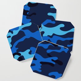 CAMOUFLAGE BLOB army camo blue Coaster
