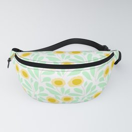 Yellow and Mint Retro Flowers Fanny Pack