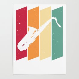 Retro Vintage Marching Band Saxophone Poster