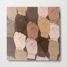 NO Racism ! Vector raised fists, power to the people, Vector seamless pattern Metal Print | Tolerance, Humanhand, Diversity, Fistraisedup, Humanright, Racialequality, Racism, Blacklivesmatter, Drawing, Community 
