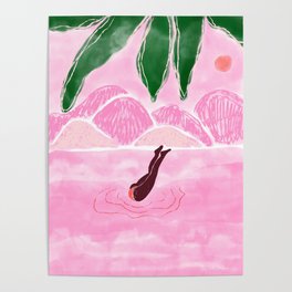 Diving In The Seychelles - Fuchsia Poster