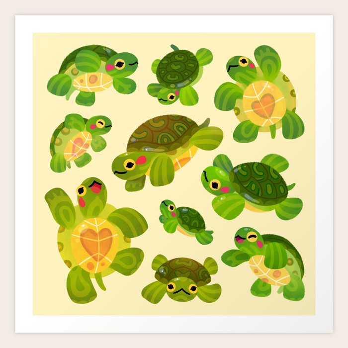 Red-eared slider Art Print by pikaole | Society6