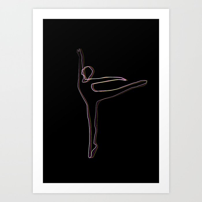 Woman Outline Illustration Ballet Dancer Oneliner Drawing