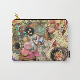 Vintage Vanity Carry-All Pouch | Mixed Media, Digital, Collage, Vintage 
