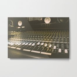 Studio Mixing Board Metal Print | Musicinstruments, Music, Stereo, Studio, Sliders, Musicstudio, Recording, Instruments, Volume, Speakers 