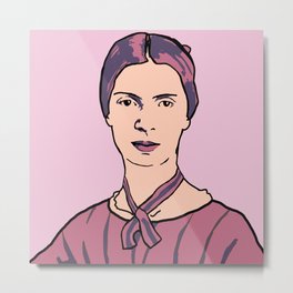 Emily Dickinson Portrait Pink Metal Print | Woman, Painting, Writer, Write, Poetry, Femalewriter, Women, English, Emilydickinson, Poem 