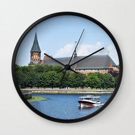 Place Fishing Village - ethnographic center and Cathedral. Kaliningrad Wall Clock | City, Russia, Photo, Fishing, Cathedral, River, Architecture, Village, Sky, Lighthouse 