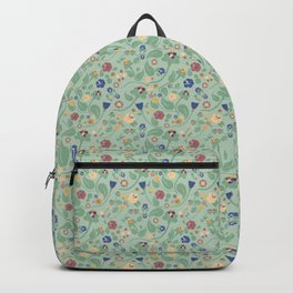 Scandinavian Paisley Backpack | Scandinavia, Folk, Pattern, Traditional, Graphicdesign, Midsummer, Sweden, Digital, Summer 