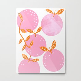 Pink oranges Metal Print | Pinkandorange, Curated, Fruit, Tarareed, Oranges, Drawing, Modernfruit, Kitchenprint, Minimalistfruit, Fruitillustration 