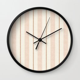 ivy stripes - cream, rust and terracotta Wall Clock | Farmhouse, Verticalstripes, Ivory, Stripes, Graphicdesign, Irregularstripes, Rust, Woven, Pinstripes, Terracotta 