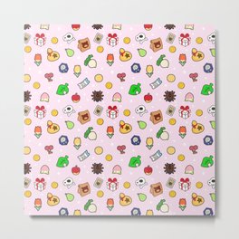 animal pink items Metal Print | Graphicdesign, Gamer, Cute, Pattern, Digital, Ac, Crossing, Present, Pop Art, Animalcross 