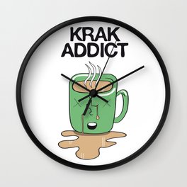 Krak Addict Wall Clock | Graphic Design, Funny, Illustration 