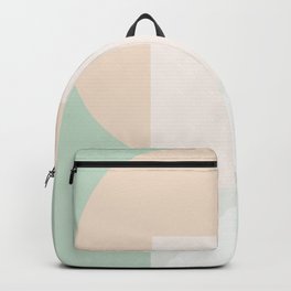 Wave 17 Print Backpack | Green, Wave, Abstract, Geometric, Color, Rectangle, Circle, Shapes, Ink, Stencil 