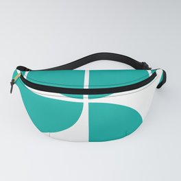 Mid Century Modern Turquoise Square Fanny Pack