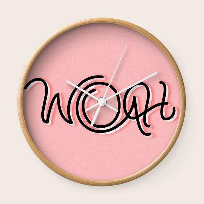 Woah Wall Clock By Robertbacchetto Society6