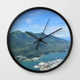 Juneau, Alaska Wall Clock | Alaska, Mountains, Scenic, Juneau, Scenery, Nature, City, Clouds, Digital, Aerial 