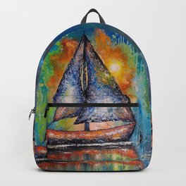 Abstract Boat Backpack | Sol, Abstracto, Sailboat, Colores, Boat, Painting, Sand, Velero, Sea, Barco 