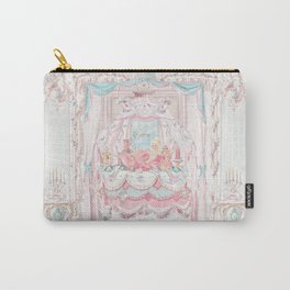 Marie Antoinette and the Cake Crumb and the Pea Carry-All Pouch | Pink, Letthemeatcake, Digital, Paris, Cake, Vintage, Marieantoinette, Watercolor, Diorama, Chambre 