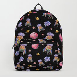 Owl in space Backpack | Ink, Owlinspace, Planets, Blackbackground, Pattern, Birds, Meditative, Infinity, Owl, Univerce 
