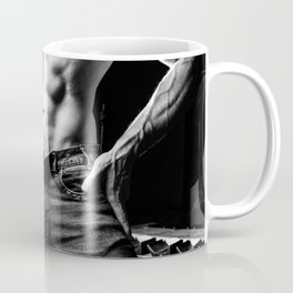 Muscular Male Bodybuilder Coffee Mug | Photo, Athlete, Fitness, Strong, Athletic, Men, Black, Naked, Abs, Shirtless 