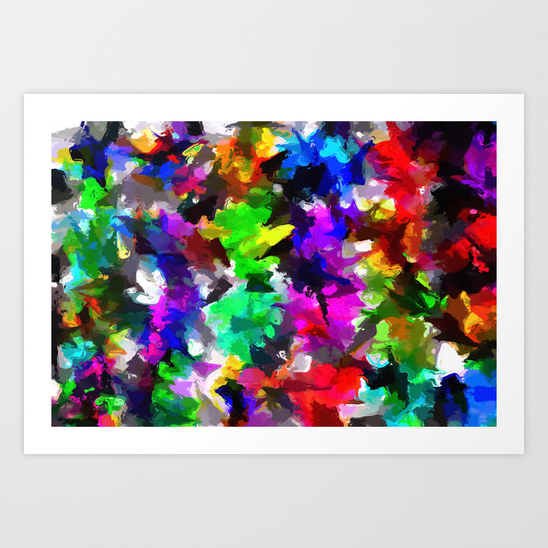 Psychedelic Splash Painting Abstract Texture In Pink Blue Green