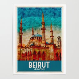 Beirut Lebanon Travel Art Poster
