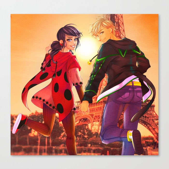 Miraculous Ladybug Marinette And Adrien Canvas Print By