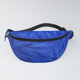 Palm Tree Fronds Brilliant Blue on Blue Hawaii Tropical Décor Fanny Pack