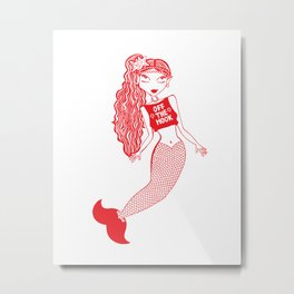 Off the hook mermaid Metal Print | Funny, Vector, Illustration 