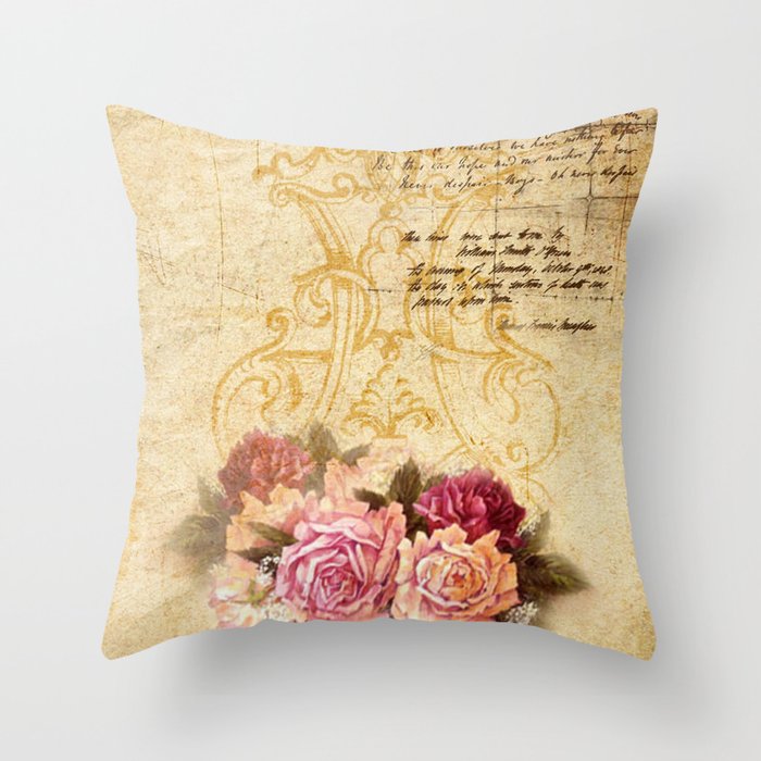 Vintage Roses #4 - Pretty Beautiful Flowers Floral Throw Pillow by ...