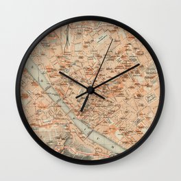 Vintage Map of Florence Italy (1895) Wall Clock