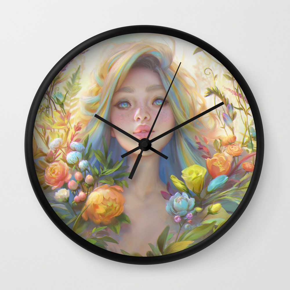 Clip Studio Paint Portrait Wall Clock By Viccolatte Society6