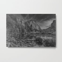 Valley View B & W 6656 - Yosemite National Park, CA Metal Print | Yosemitenationalpark, Merced River, Nature, Mercedriver, Granite Cliff, Granite, B W, Landscape, Reflections, Blackwhite 